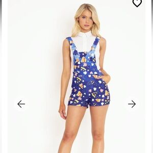 Like New Hungry for Pizza Care Bear Short Overalls